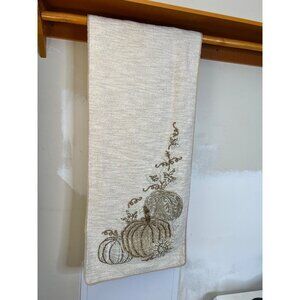 Elegant Metallic Pumpkin Embroidered Decorative Table Runner  By Christian Siria